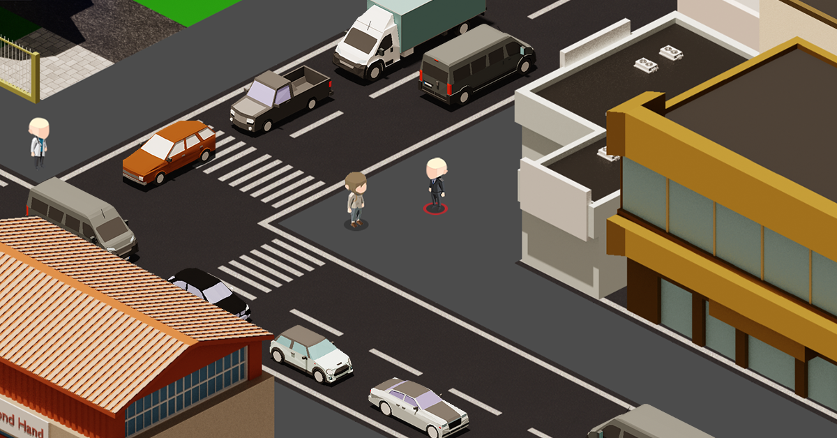 Heavy traffic congestion on a city road network in Pity Please
