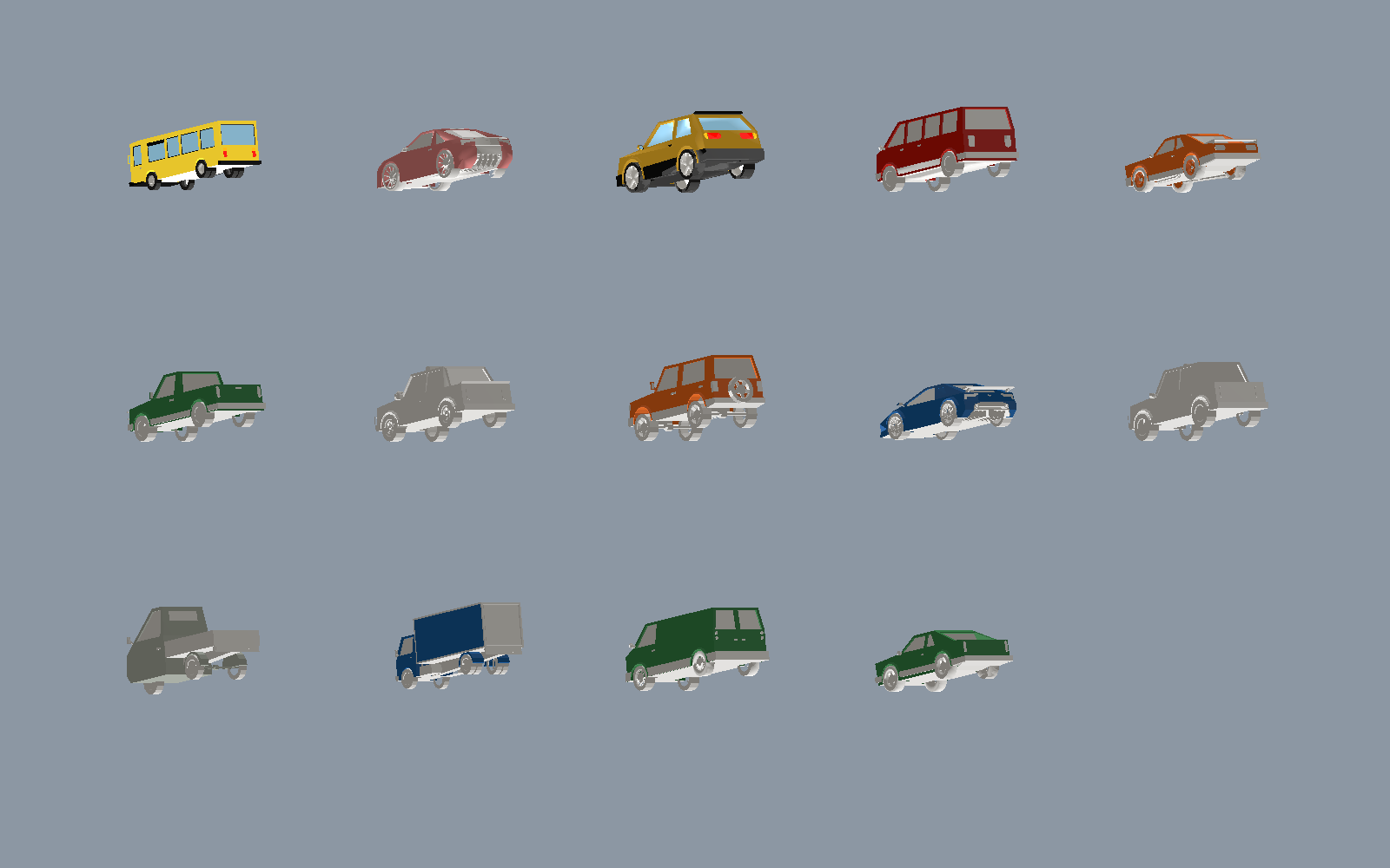 Vehicles moving through a Pity Please road